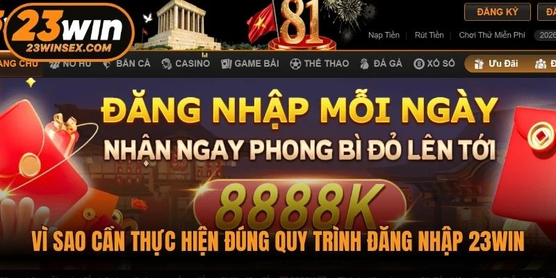 Vì sao cần thực hiện đúng quy trình đăng nhập 23WIN